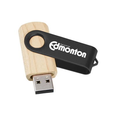 Metal Swivel Black Wooden USB Flash Drive – 16GB 05