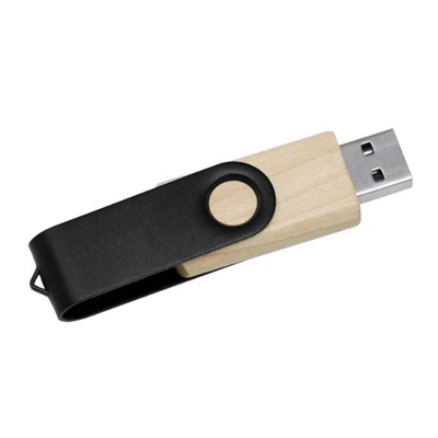 Metal Swivel Black Wooden USB Flash Drive – 16GB 06