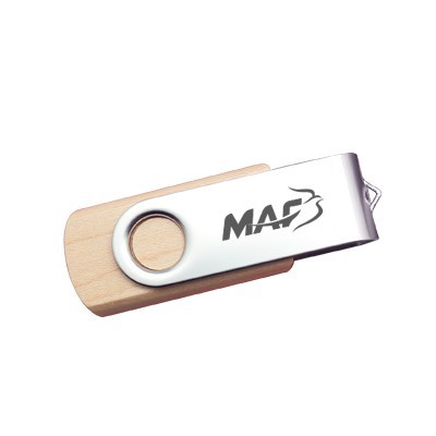 Metal Swivel Wooden USB Flash Drive - 16GB 04