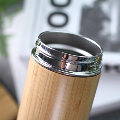 Mini Bamboo Premium Stainless Steel Thermos - 350ml 05