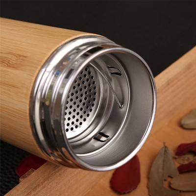 Mini Bamboo Premium Stainless Steel Thermos - 350ml 06