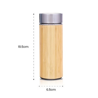 Mini Bamboo Premium Stainless Steel Thermos - 350ml 09