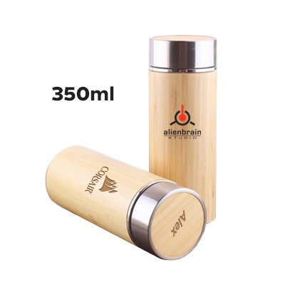 Mini Bamboo Premium Stainless Steel Thermos - 350ml 01