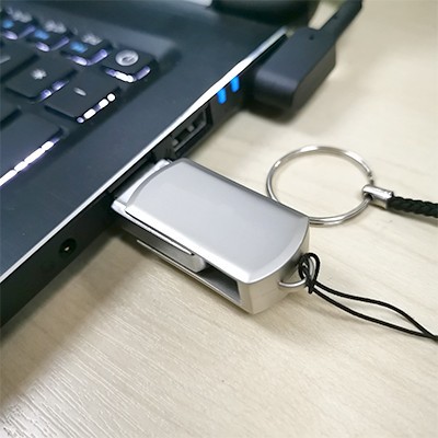 Mini Metal Swivel USB flash drive with HP Strap - 8GB 09