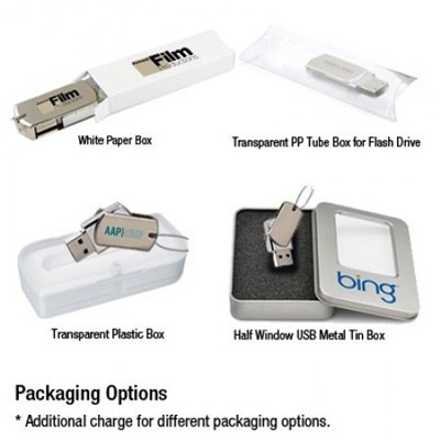 Mini Metal Swivel USB flash drive with HP Strap - 8GB 10