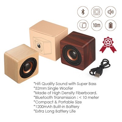 Mini Wooden PURE Sound Bluetooth Speaker - 800mAh Battery 06