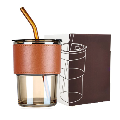 MONTE 2 Premium Color Glass Mug with PU Sleeve- 400ml 11