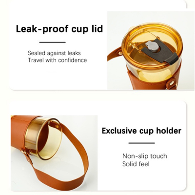 MONTE 3 Premium Color Glass Mug with PU Sleeve - 450ml 08