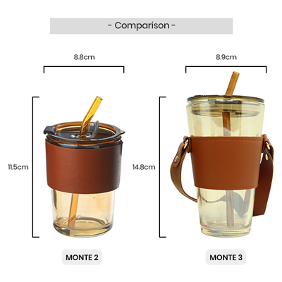 MONTE 3 Premium Color Glass Mug with PU Sleeve - 450ml 12