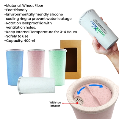 Natural Eco-Wheat Tumbler - 400ml 11