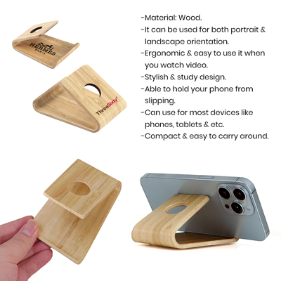 Natural Wooden Smartphone Stand 10
