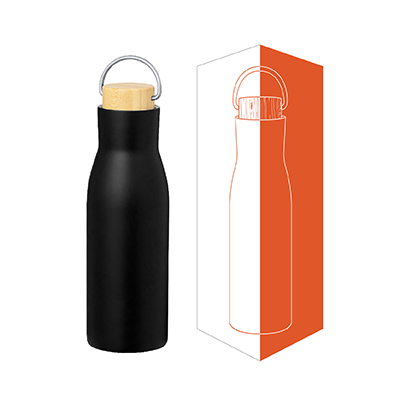 OPPA Double Wall S.Steel with Bamboo Cap Handle - 450ml 06