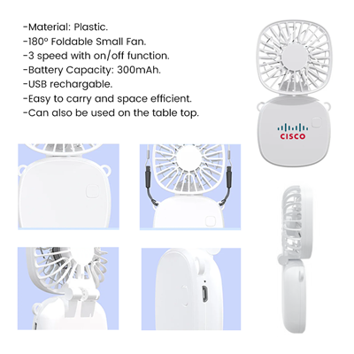 POCKET Mini Foldable Fan with Lanyard - 300mAh 09