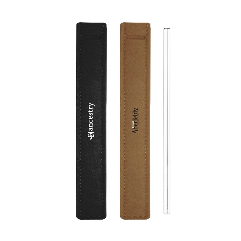 Premium Glass Straw (8×220) with Straw Felt Pouch Set 01