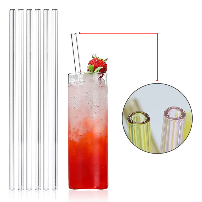 Premium Glass Straw (8×220) with Straw Felt Pouch Set 06