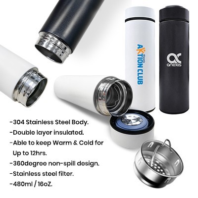 Premium Matt Stainless Steel Vacuum Thermos Flask - 480ml 13