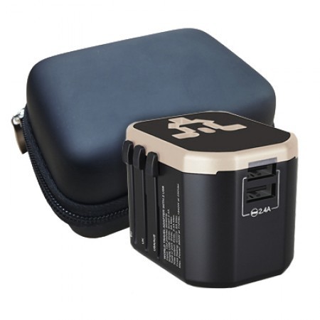 Premium Travel Adapter Dual USB Hub With Smart Charge 2.4A 01