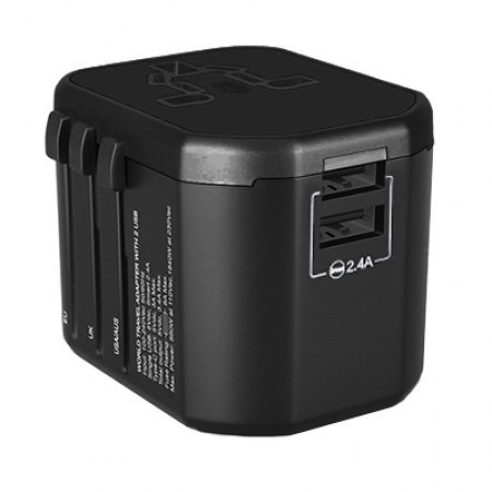 Premium Travel Adapter Dual USB Hub With Smart Charge 2.4A 05