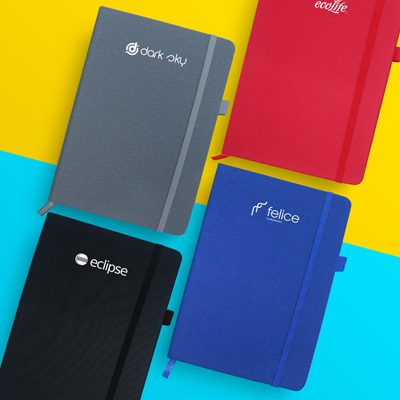 PU Fabric Hard Cover A5 Notebook with Pen Loop 04