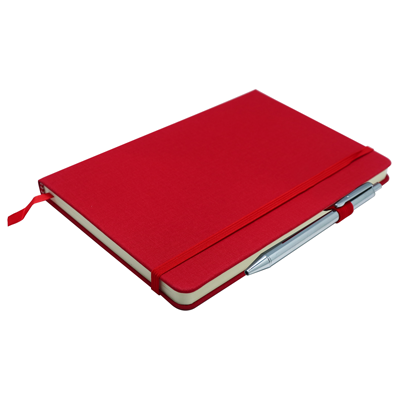 PU Fabric Hard Cover A5 Notebook with Pen Loop 07