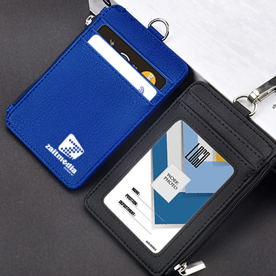 PU ID Holder with Open Zippered Wallet 04