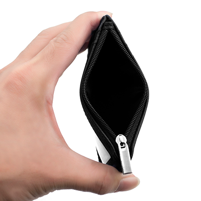 PU ID Holder with Open Zippered Wallet 06