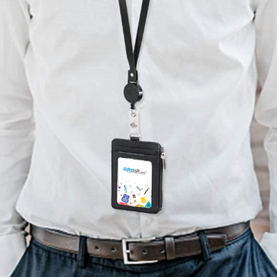 PU ID Holder with Open Zippered Wallet 08