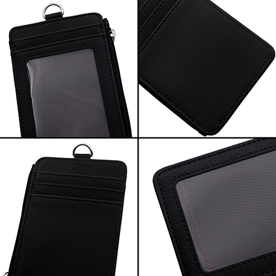 PU ID Holder with Open Zippered Wallet 09