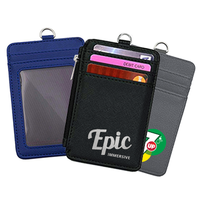 PU ID Holder with Open Zippered Wallet 01