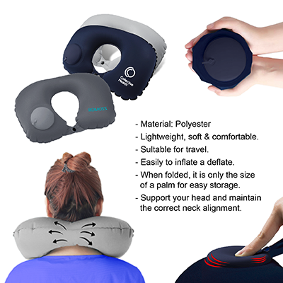 PUMP UP Polyester Inflatable Travel Pillow 11