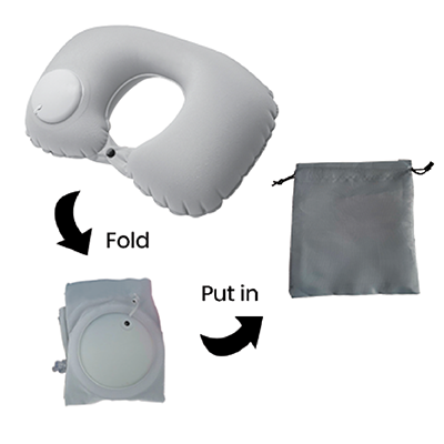 PUMP UP Polyester Inflatable Travel Pillow 09