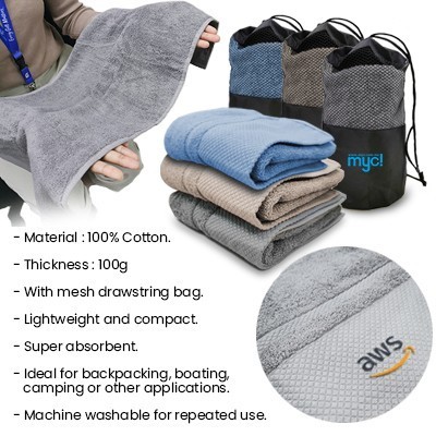 Pure Cotton Towel with Drawstring Pouch 2 (740x340) - 100g 09