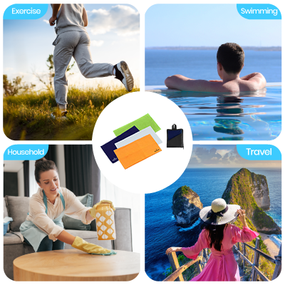 QVA Quick Dry Towel with Zipper Pouch - 50g 10