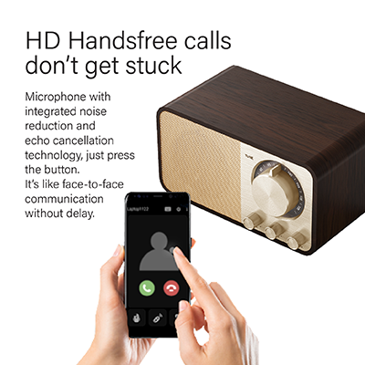 Retro Wooden Bluetooth Speaker with FM Radio – 1800mAh Battery 07