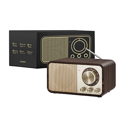 Retro Wooden Bluetooth Speaker with FM Radio – 1800mAh Battery 09