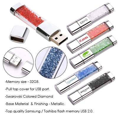 Rhinestone Crystal USB Flash Drive - 32GB 11