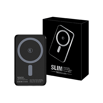 SLIM Magnetic 15W Wireless Power Bank - 5000mAh 12
