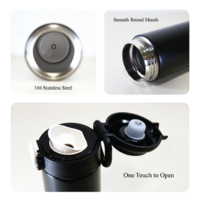 Smart LED Display Stainless Steel Thermos with Handle - 400ml 05