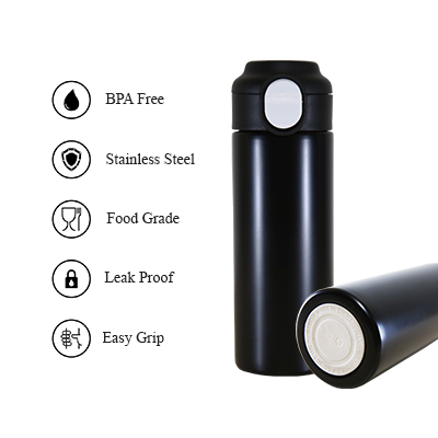 Smart LED Display Stainless Steel Thermos with Handle - 400ml 06