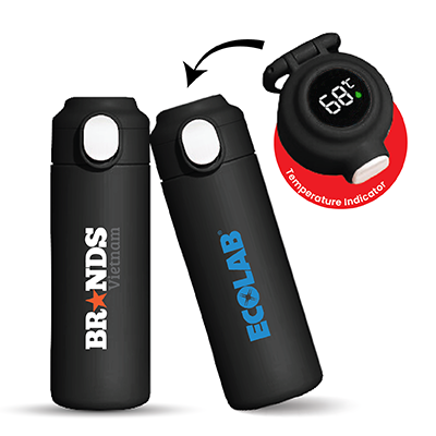 Smart LED Display Stainless Steel Thermos with Handle - 400ml 01