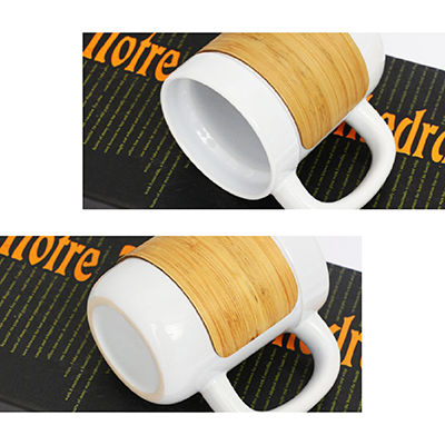 STONEWARE Ceramic Mug with Bamboo Sleeve Lid - 430ml 04