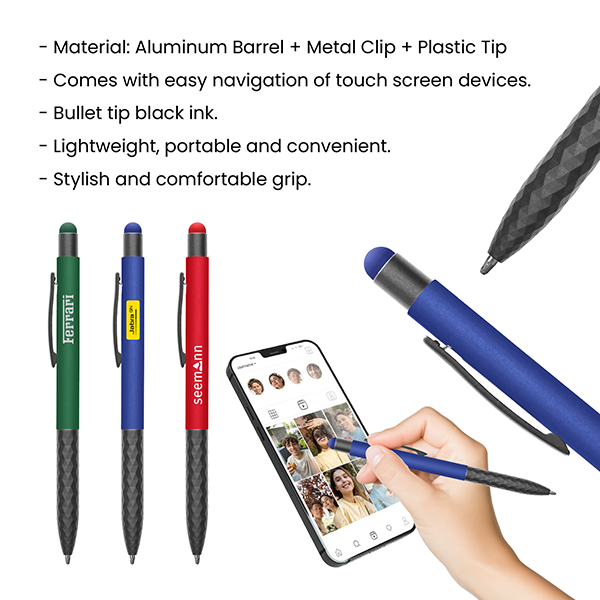 TOUCH Stylus Press Action Aluminum Ball Pen 08