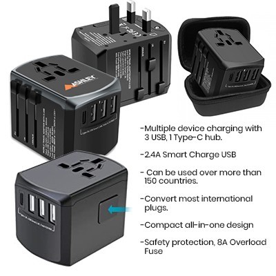 SWIFT Travel Adapter Triple USB and Type-C Charger 13