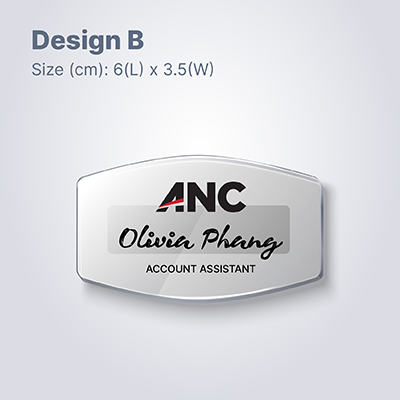 Transparent Acrylic Name Tag with Magnetic Back 05