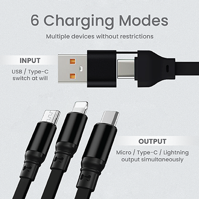 UNICORD 3-in-2 Retractable USB Fast Charging Cable 05