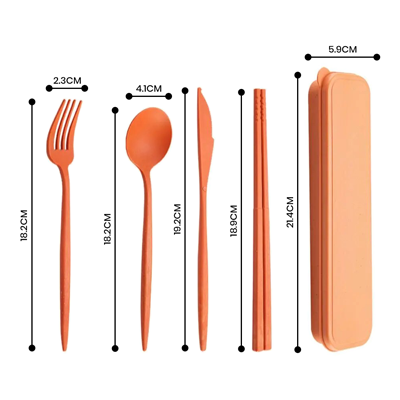 WHEAT 4-in-1 Colour Eco-Cutlery Set 12