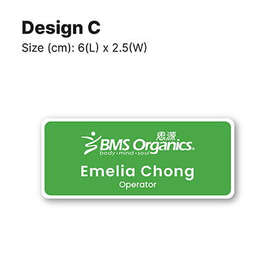 White Acrylic Name Tag with Magnetic Back 06