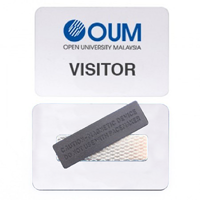 White Acrylic Name Tag with Magnetic Back 11