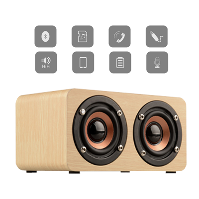 Wooden PURE Sound Bluetooth Speaker with Built-in Battery 01