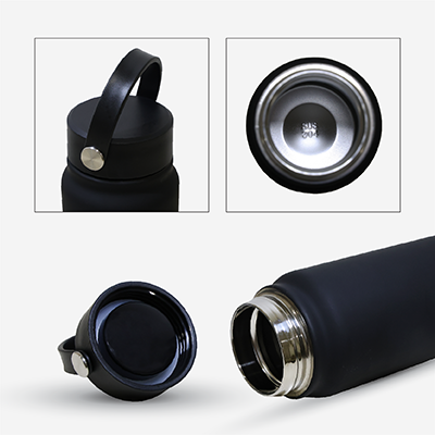 YOUNG Double Wall Stainless Steel Flask with Handle - 600ml 06